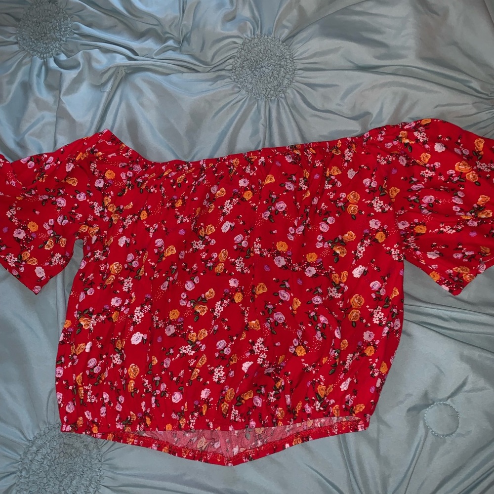 floral tube top-crop top
